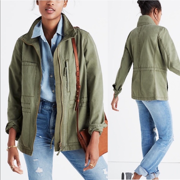 Madewell Fleet army green utility zip front jacket Size XS - Picture 1 of 6